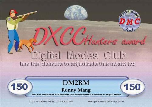 DXCC-150 0528 DM2RM